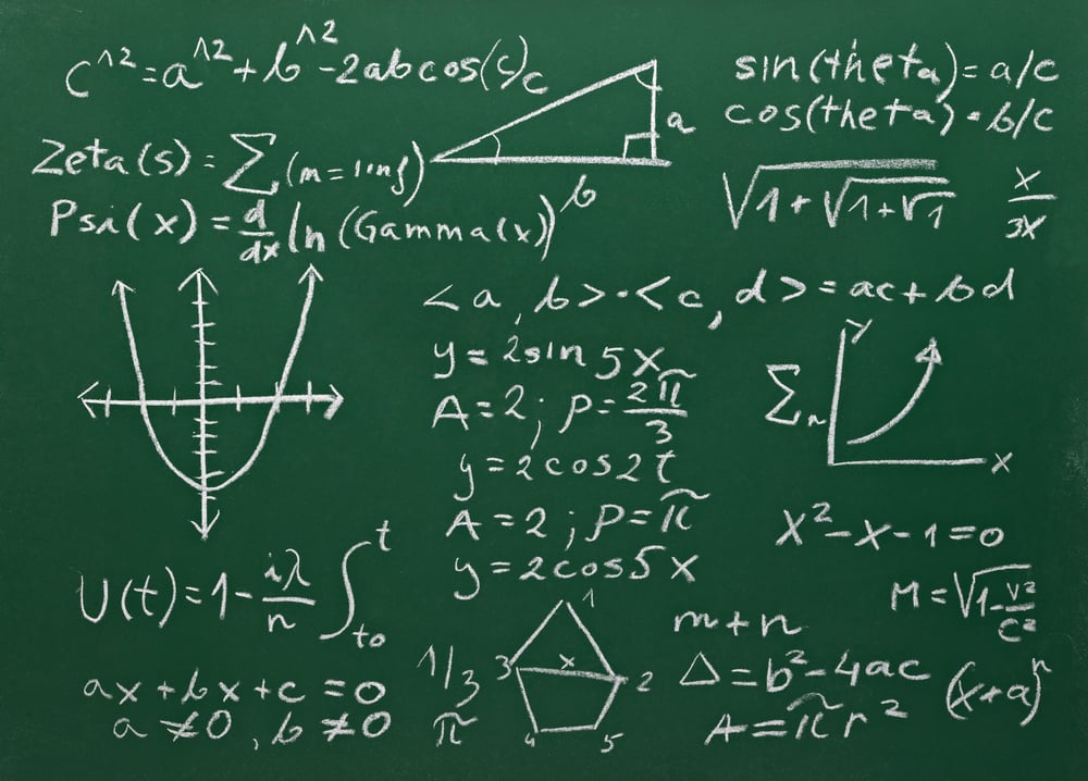 Math Formulas on a blackboard